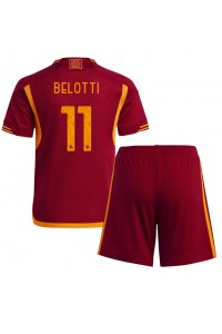 AS Roma Andrea Belotti #11 Jalkapallovaatteet Lasten Kotipeliasu 2023-24 Lyhythihainen (+ Lyhyet housut)